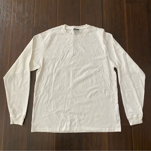 Stussy Men's Made In USA Long Sleeve White 100% Cotton T-Shirt Size L and XL - Picture 1 of 5